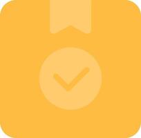 A yellow square with a check mark on it vector