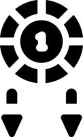 A black and white icon of a wheel with a number one vector