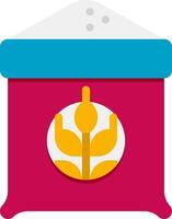 A red box with a yellow flower on it vector