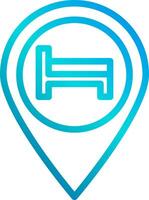 A blue icon with a bed in it vector