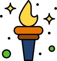 A torch with a flame and stars on it vector