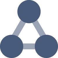 A blue and gray icon of three circles vector