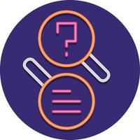 Two magnifying glasses with question marks on them vector