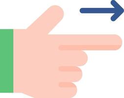 A hand pointing to an arrow pointing to the right vector
