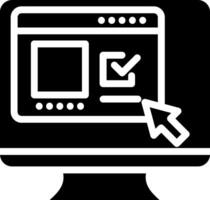 A computer monitor with a check mark on it vector
