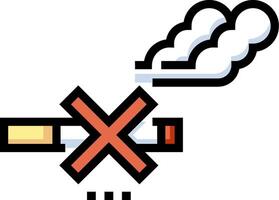 A cigarette and a cross symbol with smoke coming out vector