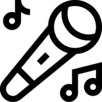 A microphone and music notes icon vector
