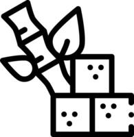 A black and white image of a dice and a bamboo vector