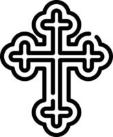 A cross with four crosses on it vector