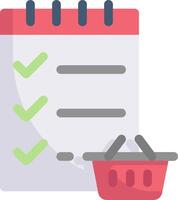 A shopping list and a basket with a checklist vector
