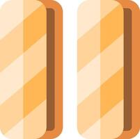 Two slices of bread with a stripe pattern vector