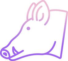 A pig head with purple and pink lines vector