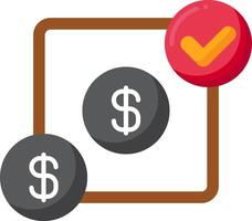 A dollar sign and check mark on a white background vector