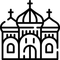 A church icon with a cross on top vector