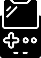 A black and white icon of a game controller vector