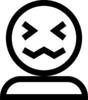 A black and white image of a person with an angry face vector