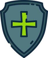 A shield with a cross on it vector