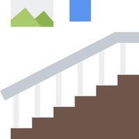 A stairway with a picture of a mountain in the background vector