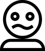 A black and white image of a person with a sad face vector
