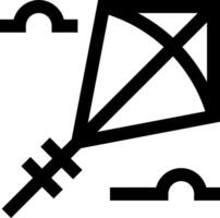 A black and white kite with a cross on it vector