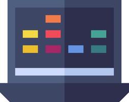 A laptop with a colorful grid on it vector
