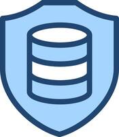 A blue shield with a large disk in it vector
