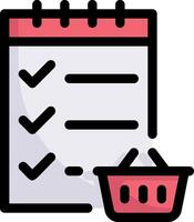 A checklist with a shopping basket and a pen vector