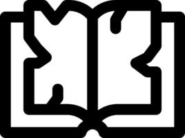 An open book with a black outline vector