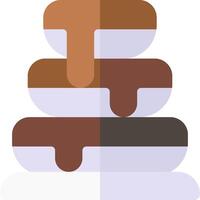 A stack of donuts with chocolate and vanilla icing vector