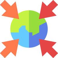 A globe with arrows pointing to different directions vector