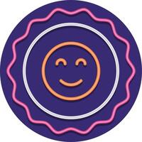 A purple circle with a smiley face on it vector