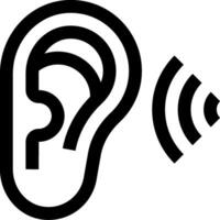 An ear and a sound icon vector