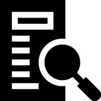 A magnifying glass is shown over a document vector
