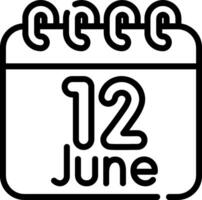 Calendar with the date 12 june vector