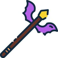 A purple and yellow sword with a purple handle vector