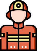 Fireman icon with a hat and a red uniform vector