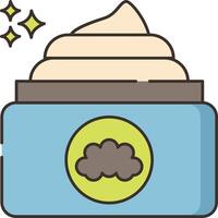 A cream container with a cloud on top vector