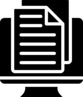A computer monitor with a document icon vector
