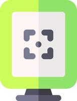 A computer monitor with a square icon vector