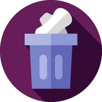 A trash can with a white bone in it vector