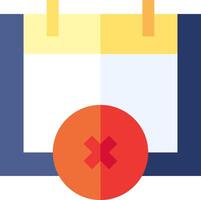 An icon of a calendar with an x on it vector