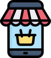 A smartphone with a shopping basket on it vector