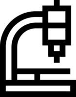 A black and white image of a microscope vector