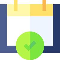 A calendar icon with a green tick vector