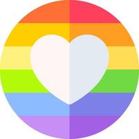 A rainbow colored heart in the center of a circle vector