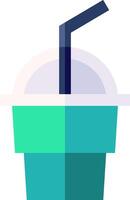 A cup with a straw and a drink in it vector