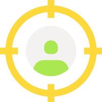 A yellow and green target with a person in the center vector