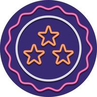 Four stars in a circle with neon lights vector