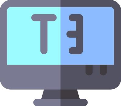 A computer monitor with the word e - t on it vector