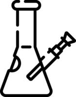 A black and white line drawing of a laboratory flask vector